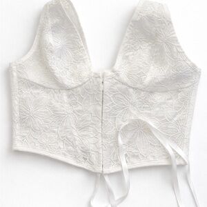 FAVLUX White Floral Lace Crop Top